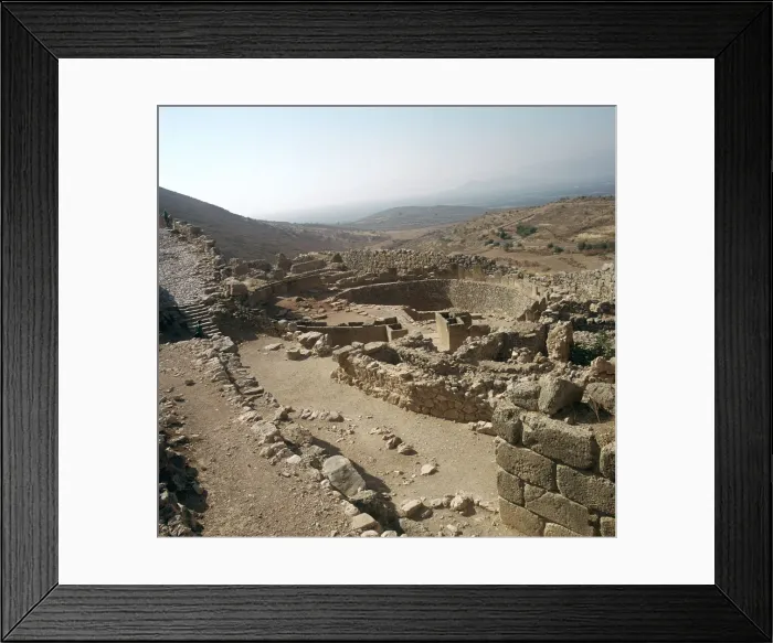 Framed Print : Grave circle A in the citadel at Mycenae, 16th century BC Framed Print : Grave circle A in the citadel at Mycenae, 16th century BC