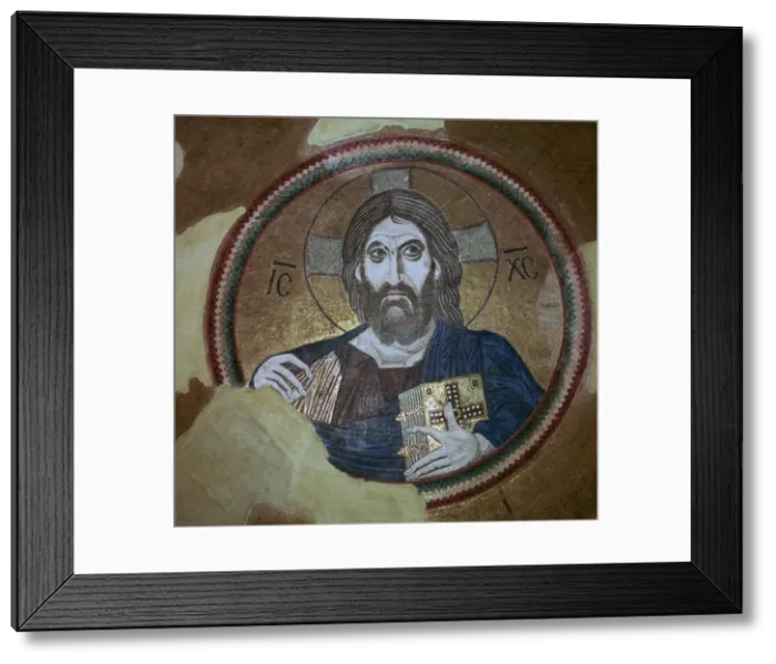 Framed Print : Mosaic of Christ Pantocrator, 11th century Framed Print : Mosaic of Christ Pantocrator, 11th century