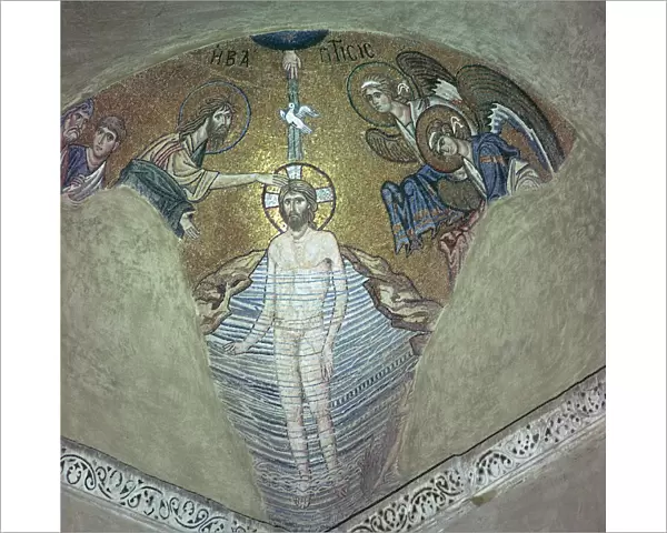 Byzantine mosaic of the baptism of Christ, 11th century