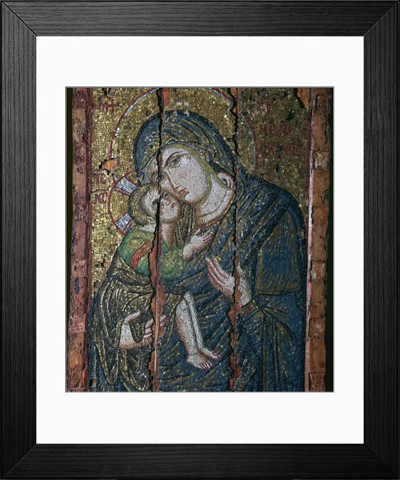 Framed Print : Mosaic ikon of the Virgin and Child, 14th century Framed Print : Mosaic ikon of the Virgin and Child, 14th century