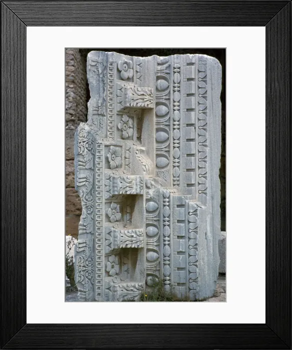 Framed Print : Architectural fragment from the baths of Antoninus Pius, 2nd century Framed Print : Architectural fragment from the baths of Antoninus Pius, 2nd century