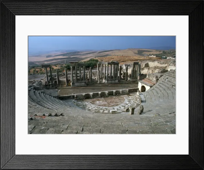 Framed Print : The Roman theatre of Dougga, 2nd century Framed Print : The Roman theatre of Dougga, 2nd century