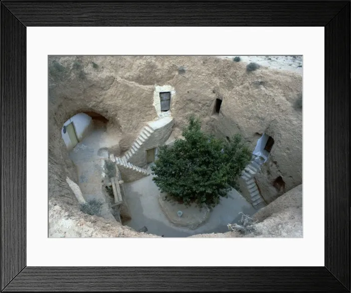 Framed Print : Pit dwelling in Tunisia Framed Print : Pit dwelling in Tunisia