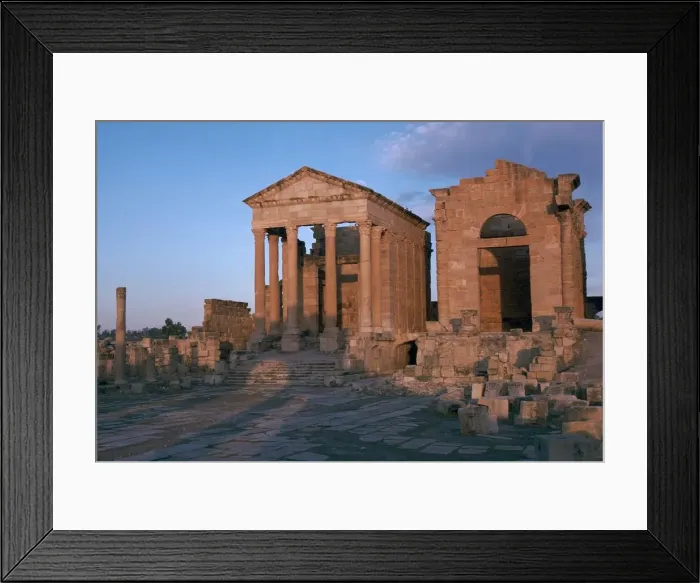 Framed Print : Temples in the forum of Sufetula, 2nd century Framed Print : Temples in the forum of Sufetula, 2nd century