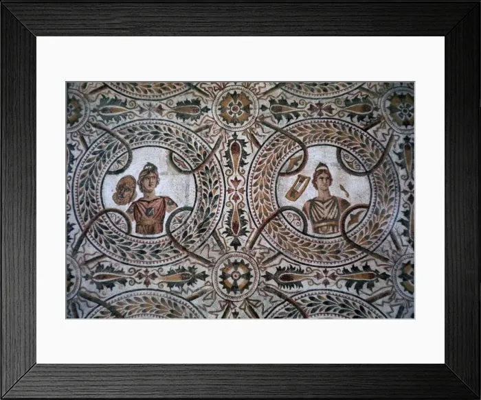 Framed Print : Detail of a Roman floor mosaic of the nine Muses, 3rd century Framed Print : Detail of a Roman floor mosaic of the nine Muses, 3rd century
