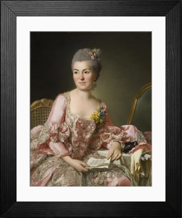 Framed Print : Portrait of Marie-Suzanne Giroust, Madame Roslin (1734-1772), 1770. Artist: Roslin, Alexander (1718-1793) Framed Print : Portrait of Marie-Suzanne Giroust, Madame Roslin (1734-1772), 1770. Artist: Roslin, Alexander (1718-1793)