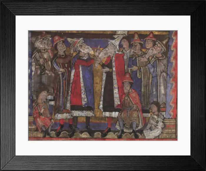 Framed Print : Matthew and the representatives of the twelve tribes of Israel (Gospels, formerly Dresden Ms. A 94), Artist: Anonymous Framed Print : Matthew and the representatives of the twelve tribes of Israel (Gospels, formerly Dresden Ms. A 94), Artist: Anonymous
