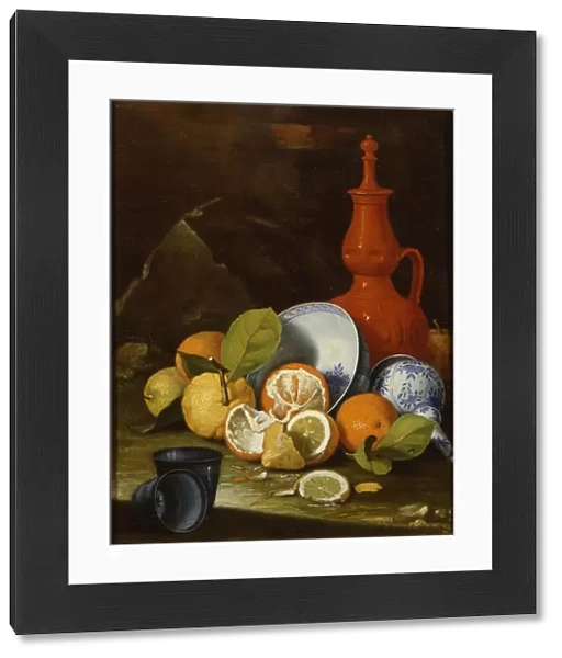 Bucchero, porcelain, oranges and lemons, 1706. Artist: Monari (Munari), Cristoforo (1667-1720)