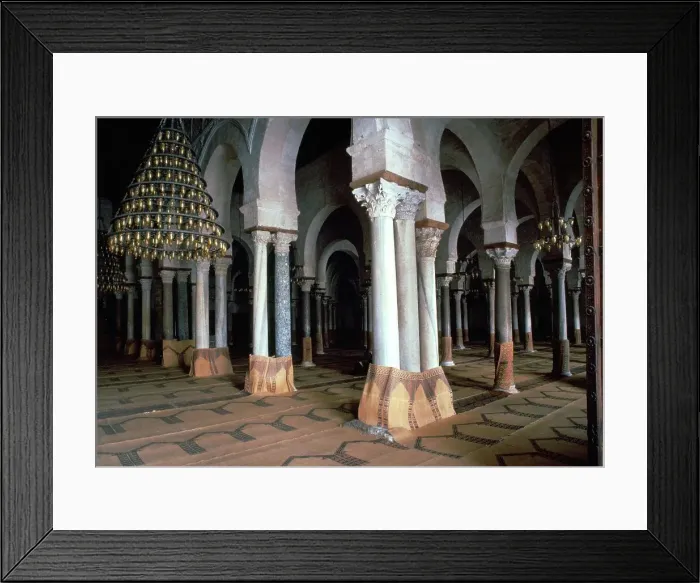 Framed Print : Prayer room of the Great Mosque in Kairouan, 7th century Framed Print : Prayer room of the Great Mosque in Kairouan, 7th century