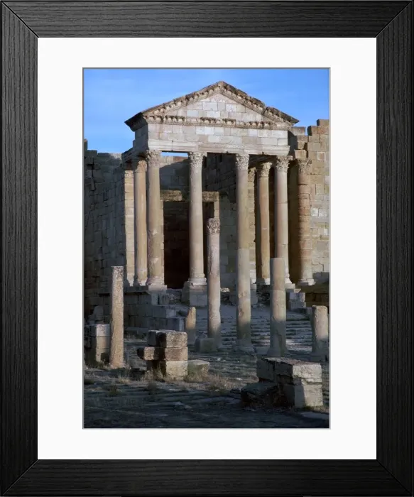 Framed Print : Capitoline temple in the forum of Sufetula, c. 1st century Framed Print : Capitoline temple in the forum of Sufetula, c. 1st century