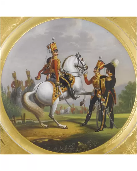 Chief Officer and Under Officer of the Life-Guards Hussar Regiment, 1829. Artist: Belousov, Lev Alexandrovich (1806-1864)