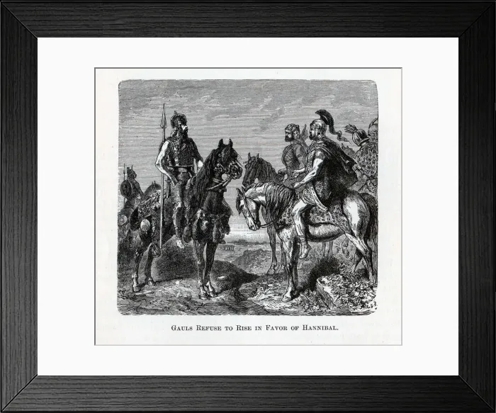 Framed Print : Gauls Refuse to Rise in Favor of Hannibal, 1882. Artist: Anonymous Framed Print : Gauls Refuse to Rise in Favor of Hannibal, 1882. Artist: Anonymous