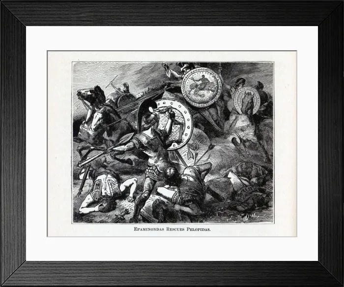 Framed Print : Epaminondas Rescues Pelopidas, 1882. Artist: Vogel, Hermann (1854-1921) Framed Print : Epaminondas Rescues Pelopidas, 1882. Artist: Vogel, Hermann (1854-1921)