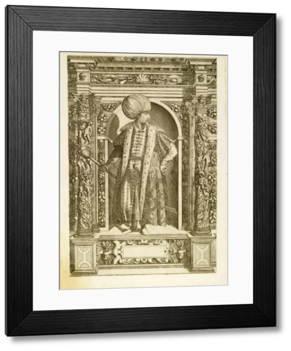 Framed Print : Sultan Suleiman I the Magnificent, 1601. Artist: Custos, Dominicus (1560-1612) Framed Print : Sultan Suleiman I the Magnificent, 1601. Artist: Custos, Dominicus (1560-1612)