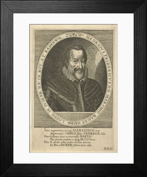 Framed Print : George Frederick of Baden-Durlach (1573-1638), c. 1610. Artist: Custos, Dominicus (1560-1612) Framed Print : George Frederick of Baden-Durlach (1573-1638), c. 1610. Artist: Custos, Dominicus (1560-1612)