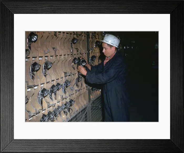Framed Print : Coal miner collecting his lamp Framed Print : Coal miner collecting his lamp