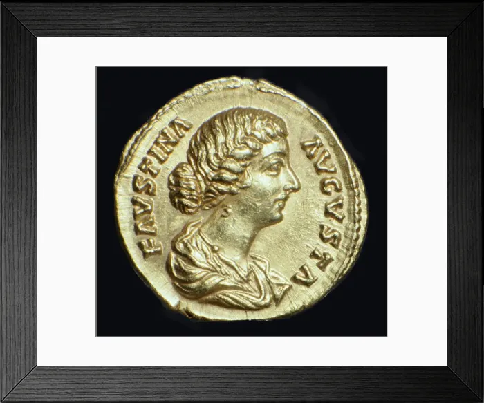 Framed Print : Gold coin of Faustina II, 2nd century Framed Print : Gold coin of Faustina II, 2nd century