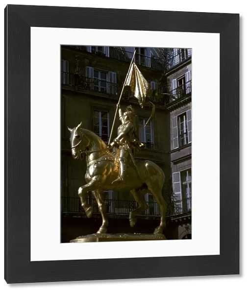 Gilded equestrian statue of St Joan of Arc, 19th century. Artist: Emmanuel Fremiet