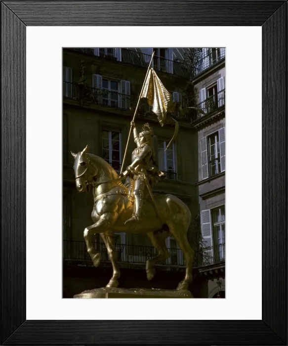 Framed Print : Gilded equestrian statue of St Joan of Arc, 19th century. Artist: Emmanuel Fremiet Framed Print : Gilded equestrian statue of St Joan of Arc, 19th century. Artist: Emmanuel Fremiet