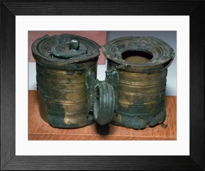 Framed Print : Bronze Roman inkpots, 2nd century