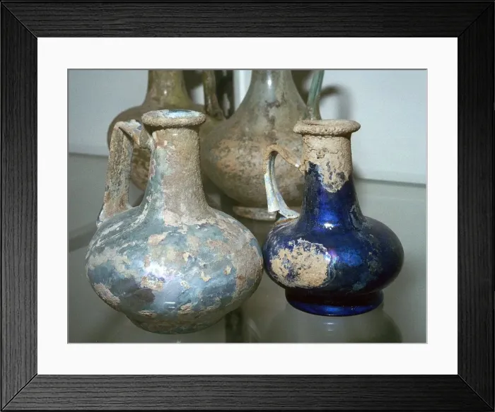 Framed Print : Roman glass bottles Framed Print : Roman glass bottles
