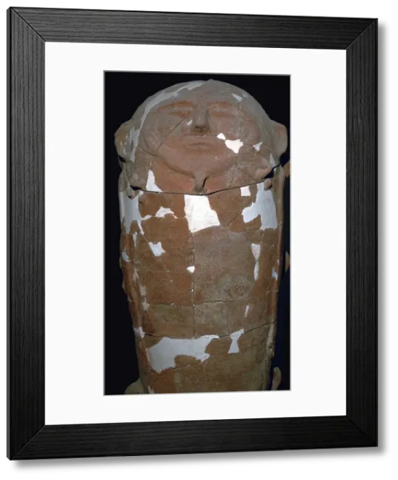 Framed Print : Anthropoid baked clay coffin, 13th century BC Framed Print : Anthropoid baked clay coffin, 13th century BC