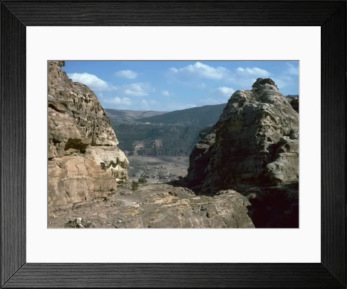 Framed Print : Looking down to the Royal Tombs in Petra Framed Print : Looking down to the Royal Tombs in Petra