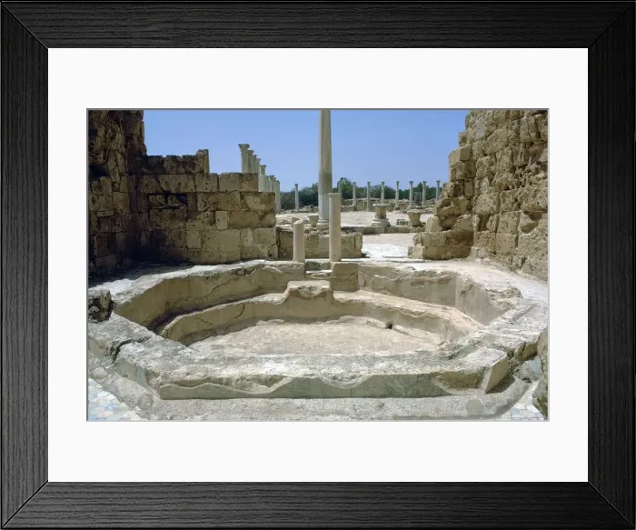 Framed Print : Roman Baths with Gymnasium beyond, c. 4th century BC Framed Print : Roman Baths with Gymnasium beyond, c. 4th century BC