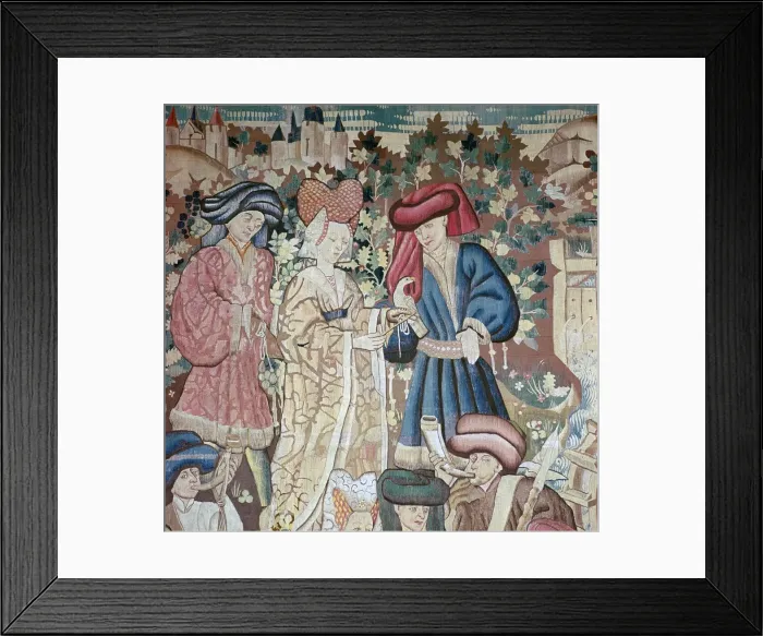 Framed Print : Detail from the Devonshire Hunting Tapestries, 15th century Framed Print : Detail from the Devonshire Hunting Tapestries, 15th century