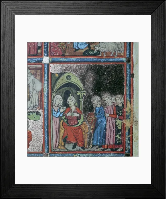 Framed Print : Illustration from the Golden Haggadah, 15th century Framed Print : Illustration from the Golden Haggadah, 15th century