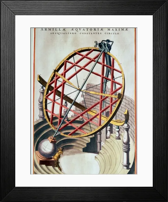 Framed Print : The Equatorial Armillary of Tycho Brahe, 17th century Framed Print : The Equatorial Armillary of Tycho Brahe, 17th century