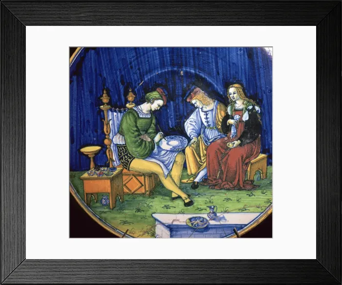 Framed Print : Dish known as the Portrait Painter, 15th century Framed Print : Dish known as the Portrait Painter, 15th century