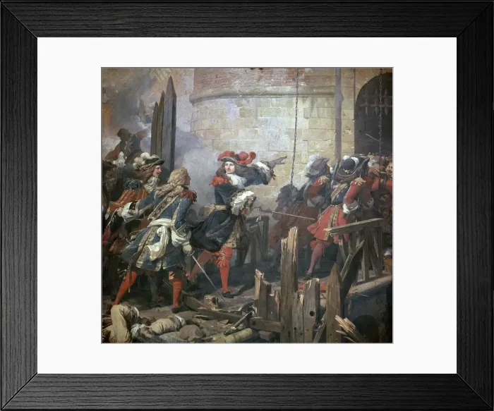 Framed Print : Louis XIV leads the assault of Valenciennes, 17th century Framed Print : Louis XIV leads the assault of Valenciennes, 17th century