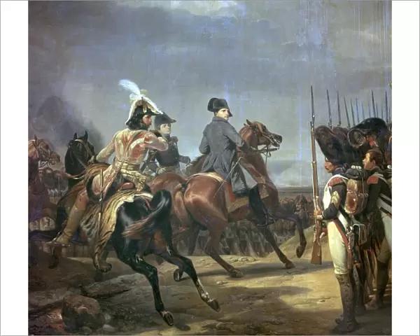 Painting of Napoleon at the battle of Jena, 19th century