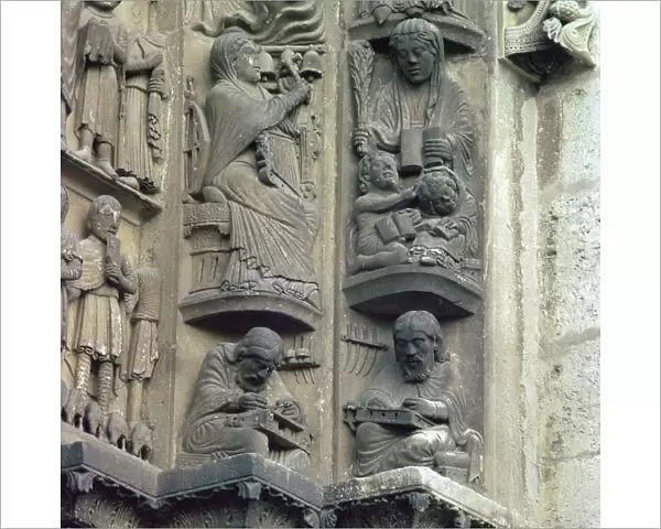 Detail of the doorway on the west front of Chartres Cathedral, 12th century