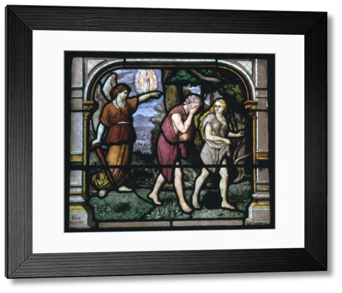 Framed Print : Detail of a stained glass window in Chartres, 19th century Framed Print : Detail of a stained glass window in Chartres, 19th century