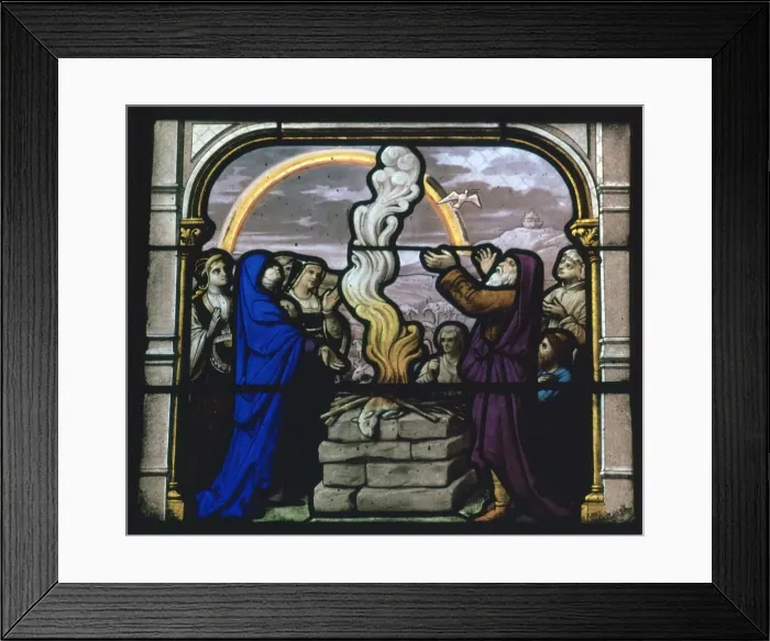Framed Print : Detail of a stained glass window in Chartres, 19th century Framed Print : Detail of a stained glass window in Chartres, 19th century