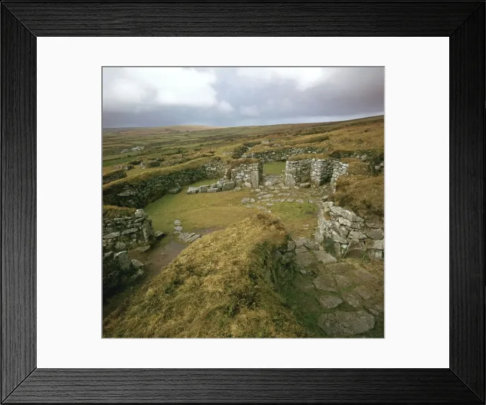 Framed Print : Houses of an Iron Age village, 2nd century BC Framed Print : Houses of an Iron Age village, 2nd century BC
