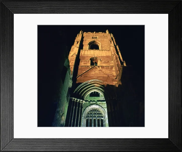 Framed Print : Fountains Abbey, illuminated, 12th century Framed Print : Fountains Abbey, illuminated, 12th century