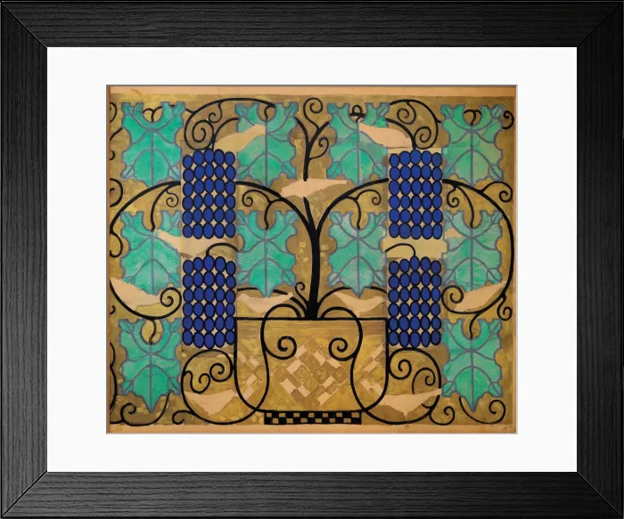 Framed Print : Vine tendrils. Design for the altar frieze of the church at the Steinhof in Vienna, 1905-1906 Framed Print : Vine tendrils. Design for the altar frieze of the church at the Steinhof in Vienna, 1905-1906