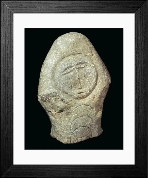 Framed Print : Carved Celtic Head, 1st century Framed Print : Carved Celtic Head, 1st century