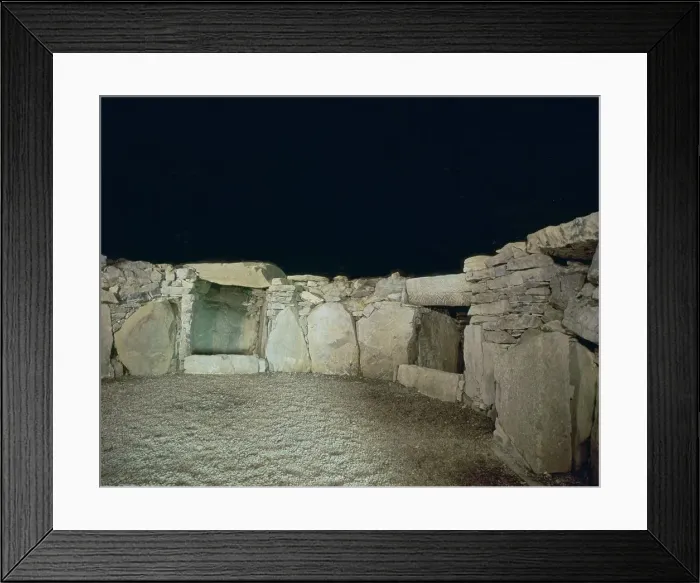 Framed Print : Interior of a passage grave, 26th century BC Framed Print : Interior of a passage grave, 26th century BC