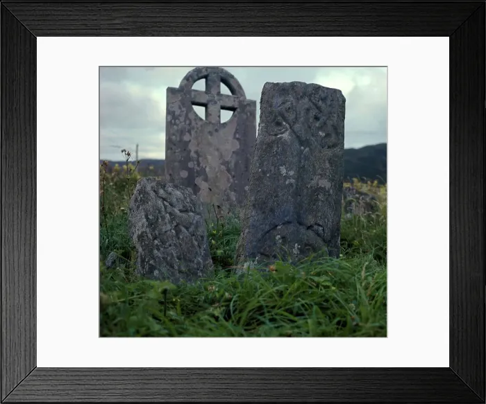 Framed Print : Early Christian cross-slab, 7th century Framed Print : Early Christian cross-slab, 7th century