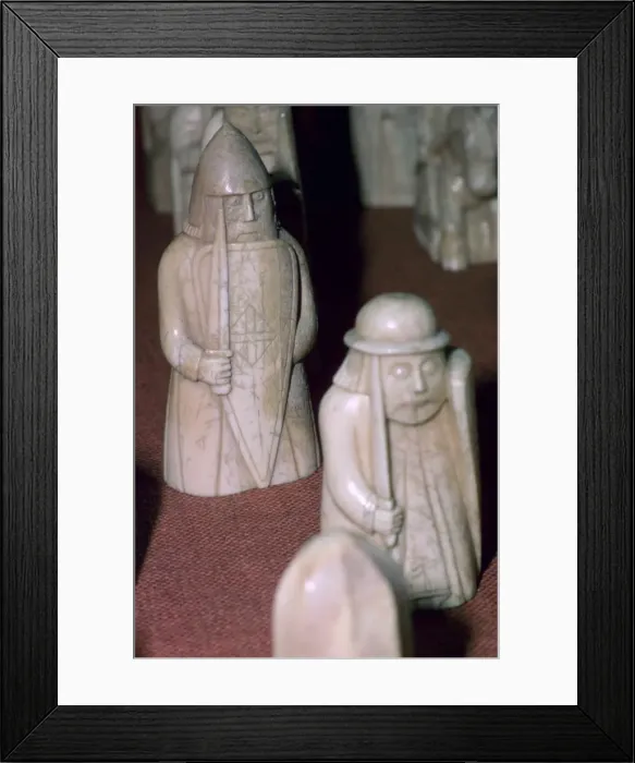 Framed Print : The Lewis Chessmen, (Norwegian?), c1150-c1200 Framed Print : The Lewis Chessmen, (Norwegian?), c1150-c1200