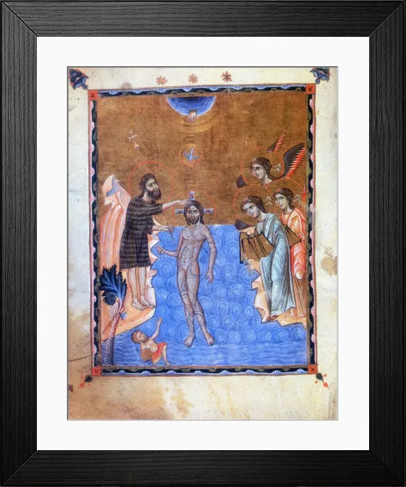 Framed Print : Baptism of Jesus by St John the Baptist Framed Print : Baptism of Jesus by St John the Baptist