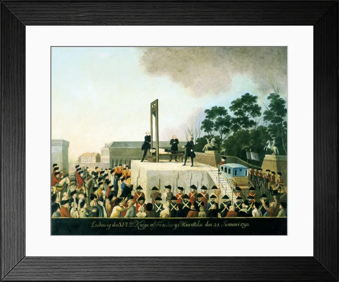 Framed Print : Execution by guillotine of Louis XVI of France, Paris, 21 January 1793 (1790s) Framed Print : Execution by guillotine of Louis XVI of France, Paris, 21 January 1793 (1790s)