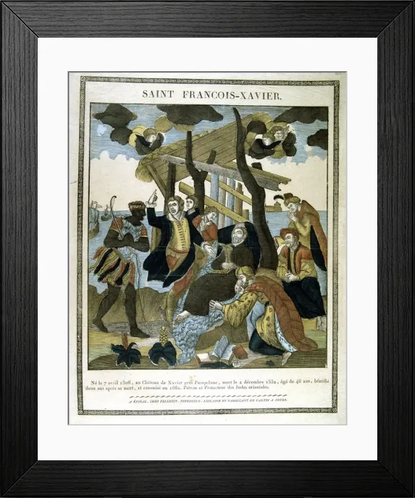Framed Print : Depiction of St Francis Xavier (1506-1552), missionary who founded Jesuit order, 19th century Framed Print : Depiction of St Francis Xavier (1506-1552), missionary who founded Jesuit order, 19th century