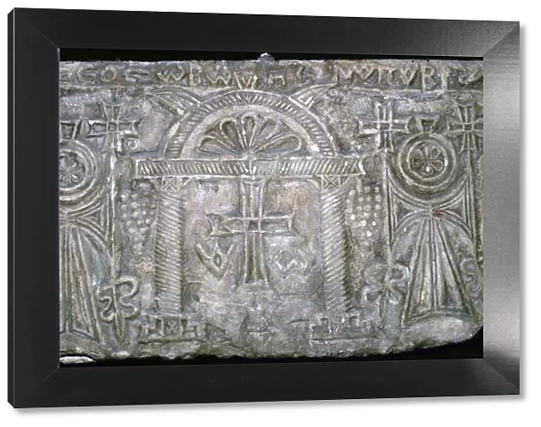 Early Coptic funeral slab with Greek script, 3rd-4th century