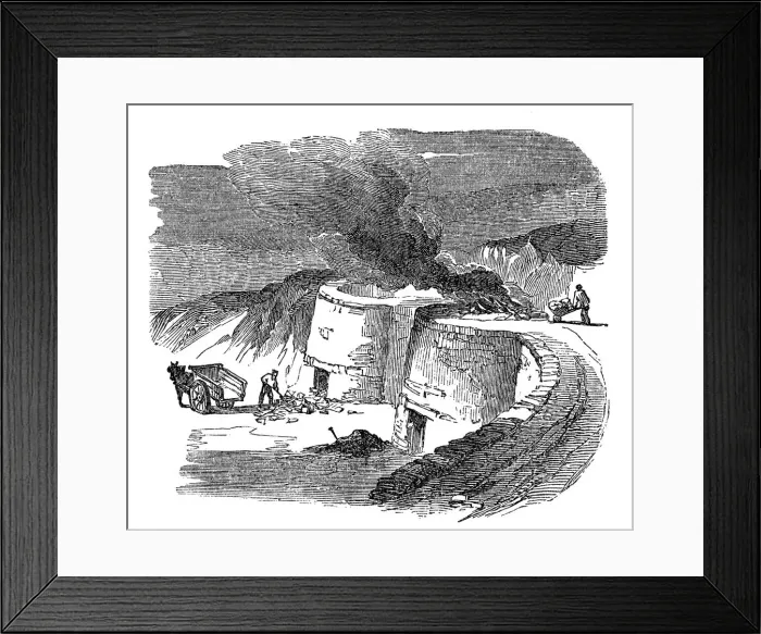 Framed Print : Lime kilns, 1872 Framed Print : Lime kilns, 1872
