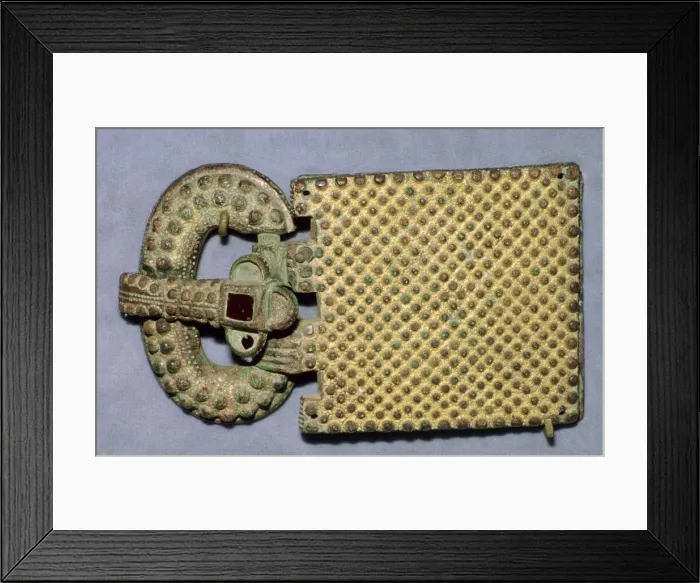 Framed Print : Visigothic Belt-Buckle, c6th century Framed Print : Visigothic Belt-Buckle, c6th century